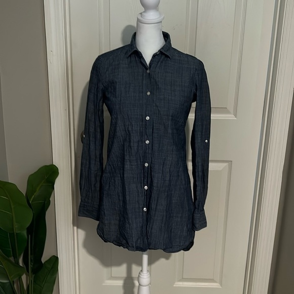 Peter Millar high low button down collared long sleeve shirt size XS - Picture 1 of 3